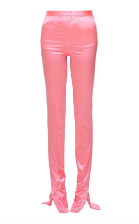Pink Stretchy Pants With Crystal Buttons by Mach & Mach | Moda Operandi