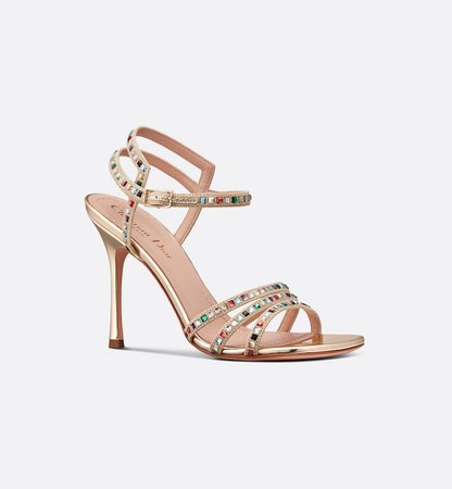 Dior gem heeled sandals in gold
