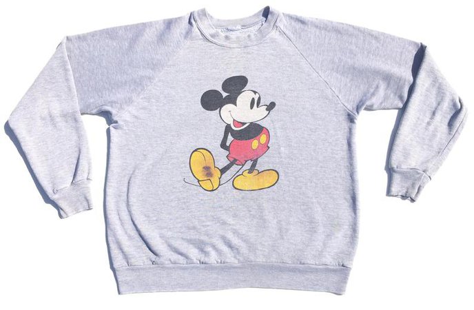 Vtg. Classic Mickey Mouse Distressed Threadbare Sweatshirt / | Etsy
