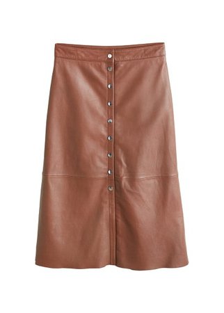 MANGO Buttons leather skirt