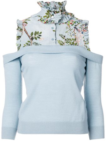 Elisabetta Franchi blouse roll top sweater two-fer