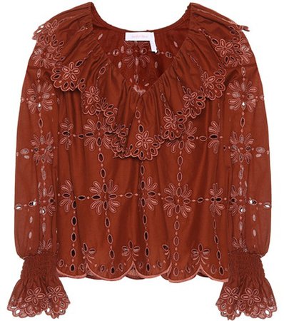 Cotton eyelet lace top