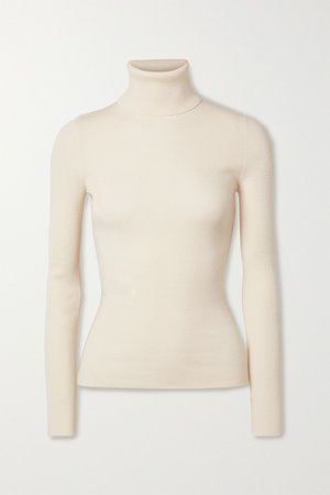 Cream Embroidered wool-blend turtleneck sweater | Gucci | NET-A-PORTER