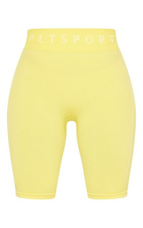 PRETTYLITTLETHING Yellow Sport Linear Detail Seamless Cycle Shorts - Womens Sports Wear - Shop By.. | PrettyLittleThing USA