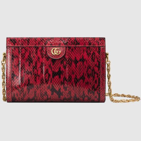 Red Undefined Ophidia small snakeskin shoulder bag | GUCCI® US