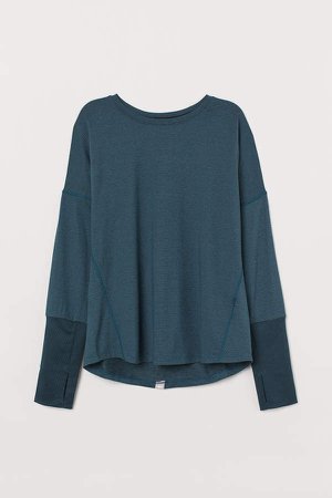 Long-sleeved Sports Top - Turquoise