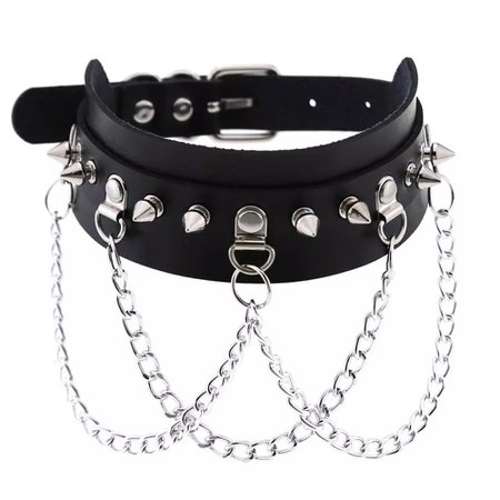 Emo Choker With Spikes Collar Women Man Leather Necklace Chain Jewelry On The Neck Punk Chocker Aesthetic Gothic Accessories|Choker Necklaces| - AliExpress