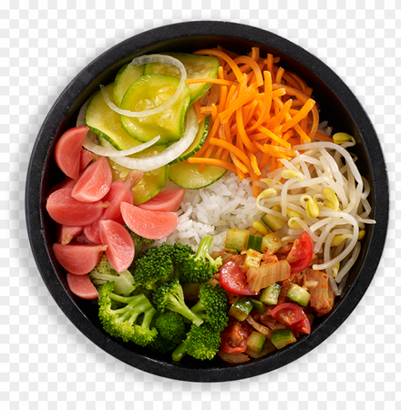 scroll down - korean food top view PNG image with transparent background | TOPpng