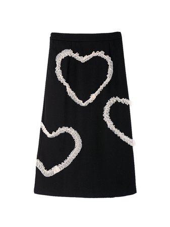 Black A-line Midi Skirt | Sewing Heart - THE GEOM