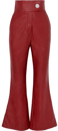 Faux Leather Flared Pants