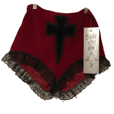 cias pngs // gothic red cross shorts