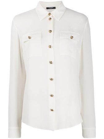 Balmain silk-georgette Shirt - Farfetch