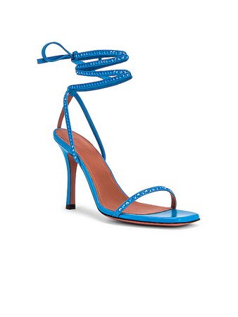AMINA MUADDI Vita Crystal Sandal in Blue | FWRD
