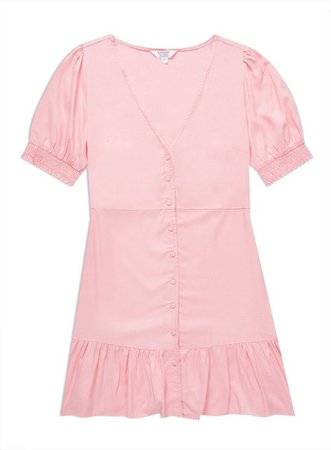 PETITE Pink Button Down Tea Dress | Miss Selfridge