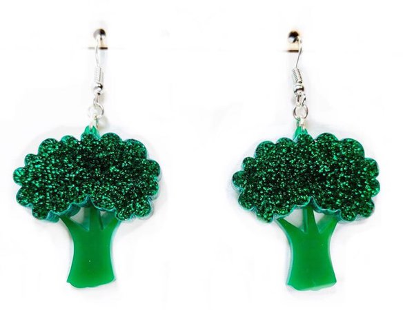 kitschy broccoli earrings