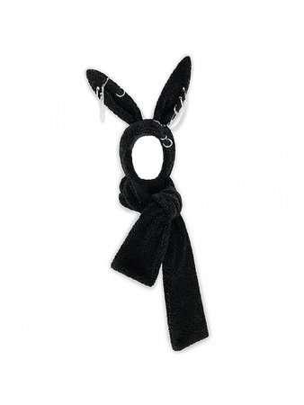 Rebellious Bunny Folded Ears Hat with Scarf