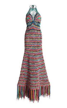 Lotus Fringed Crocheted Maxi Dress By Etro | Moda Operandi