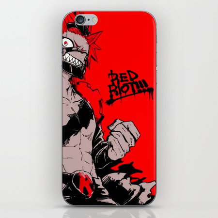 RED RIOT / KIRISHIMA EIJIRO - MY HERO ACADEMIA iPhone Skin by mangasekai | Society6