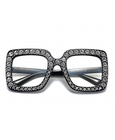 Iambcoolin.com: Armear Luxury Crystal Oversized Square Transparent Women Sunglasses (Clear lens, 67): Sunglasses & Eyewear