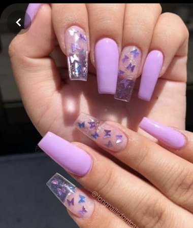 purple butterfly nails