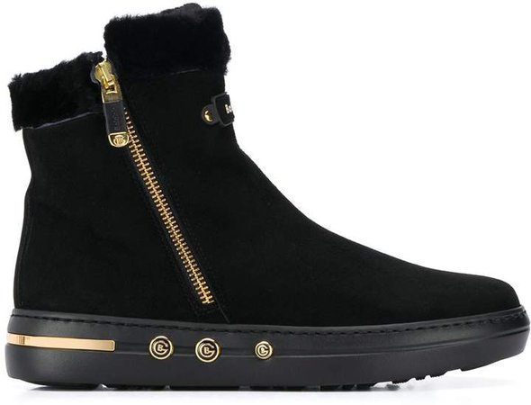 shearling lined zipped boots