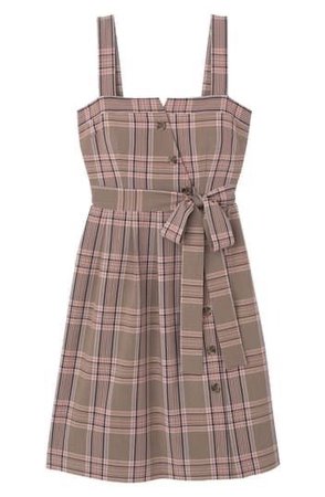 Gal Meets Glam Madison Plaid Button Front Sundress