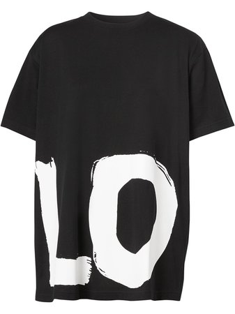 Burberry love print oversized T-shirt black 8037302 - Farfetch