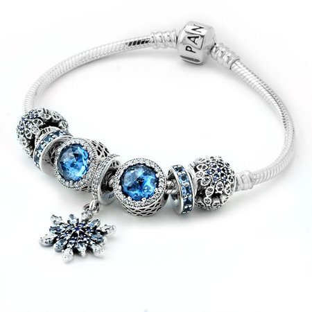 Sapphire Snowflake Charm Bracelet