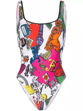 Versace Abstract Print Swimsuit - Farfetch