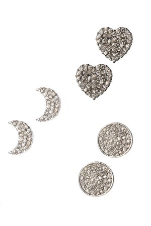 Out Late Earring Set - Silver