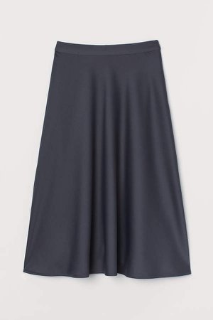 Calf-length Skirt - Gray