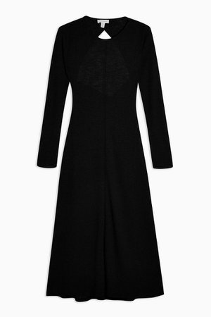 Black Open Back Midi Dress | Topshop