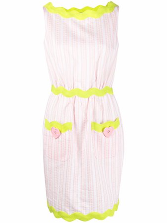 Moschino heart-buttons Striped Jacquard Dress - Farfetch