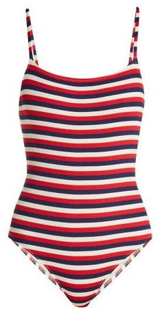 The Nina Scoop Back Swimsuit - Womens - Red Stripe