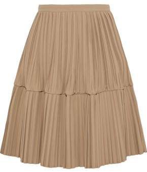 Flared Plisse-poplin Skirt