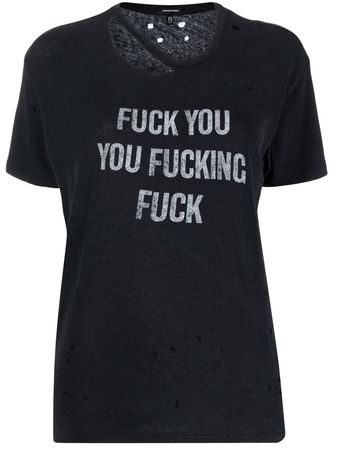 R13 slogan-print short-sleeve T-shirt - Farfetch