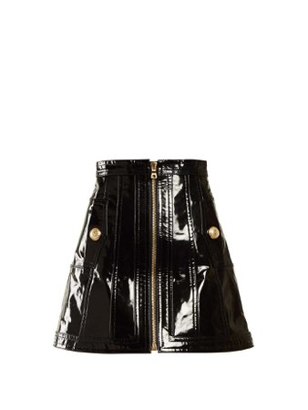High-rise patent-leather skirt | Balmain | MATCHESFASHION.COM UK