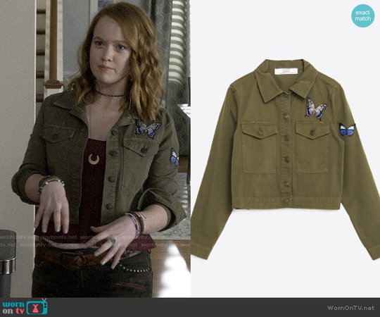 WornOnTV: Abby’s butterfly patch army jacket and camo jeans on Santa Clarita Diet | Liv Hewson | Clothes and Wardrobe from TV