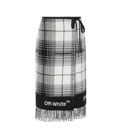 Wool-blend wrap skirt