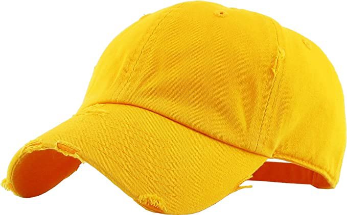 *clipped by @luci-her* KBE-Vintage BDM Vintage Washed Cotton Dad Hat Baseball Cap Polo Style Gold Yellow Clothing