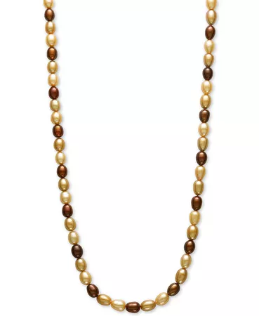 Macy's Dyed Multi Chocolate Cultured Freshwater Pearl (7mm) 54" Endless Strand Necklace