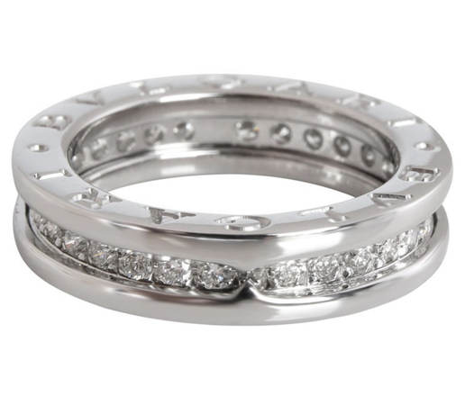 $4925.00 𝐁𝐔𝐋𝐆𝐀𝐑𝐈 B.Zero1 One Band Diamond Ring In 18k White Gold .