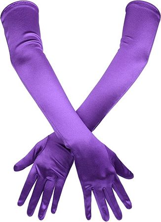 Amazon.com: SAVITA Long Elbow Satin Gloves, Stretchy Long Gloves 21inch 1920s Opera Gloves Evening Dancing Party Glove for Women (Purple) : Clothing, Shoes & Jewelry