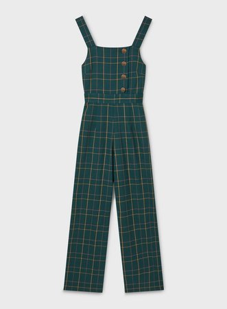 Green Check Button Jumpsuit - View All - New In - Miss Selfridge US