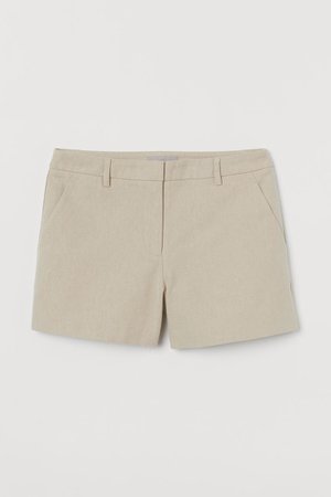 Tailored twill shorts - Light beige - Ladies | H&M GB