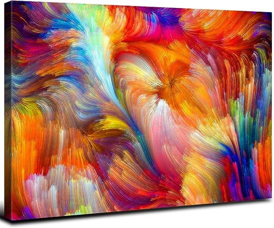 Amazon.com: Abstract Colorful Wall Art Rainbow Canvas Picture Art 12x16" Multicolor Pastel Color Blocks Splash Wall Decor Contemporary Print Painting Modern Artwork for Home Living Room Bedroom Office Decoration: Posters & Prints