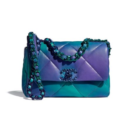 blue purple chanel bag