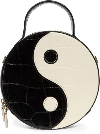 Yin Yang Croc-Effect Leather Shoulder Bag