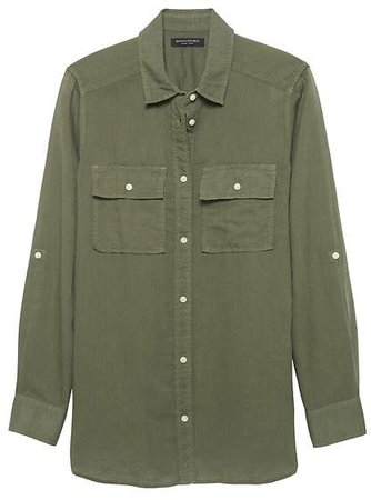 Dillon Classic-Fit Linen-Cotton Utility Shirt