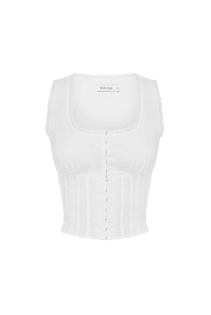 Adeline Top | White – With Jéan